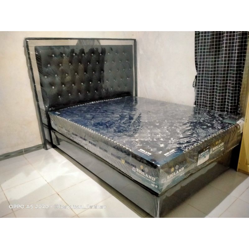 Springbed 1 Set Komplit Polos Merk BIGLAND
