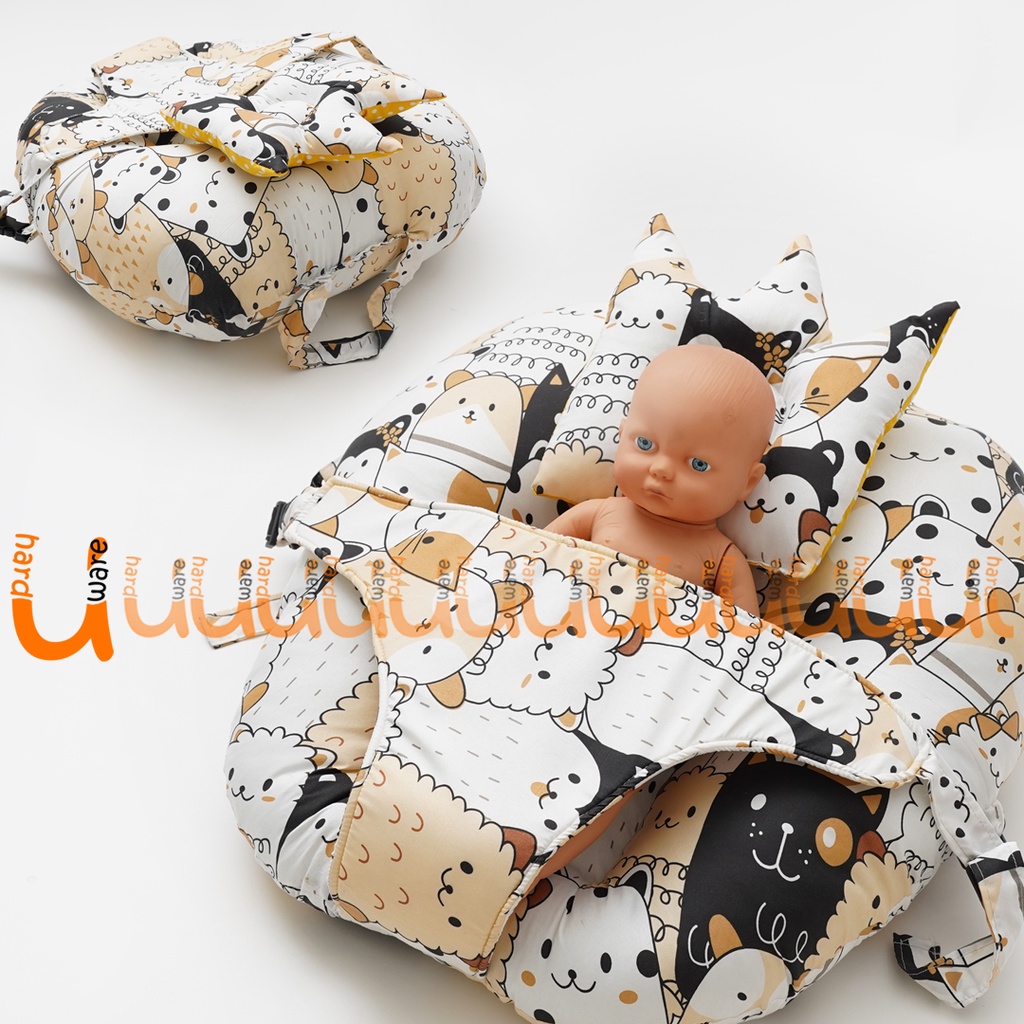 FREE TAS MIKA, FREE BANTAL PEYANG!! SOFA KASUR BAYI DENGAN SABUK NEWBORN BABY LOUNGER