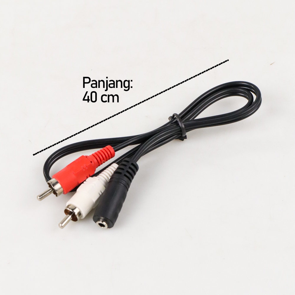 Kabel Adapter Audio 3.5mm Female ke RCA Male HiFi 25cm - OMCL2KBK Black