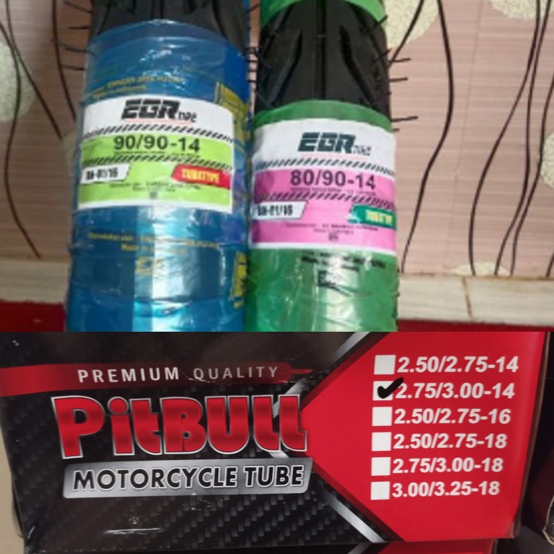 Paket Ban Motor Matic Matic/Mio/Beat/Spacy/Vario /Scoopy Ukuran 90/90-14 Non Tubless & Ban Dalam KIN