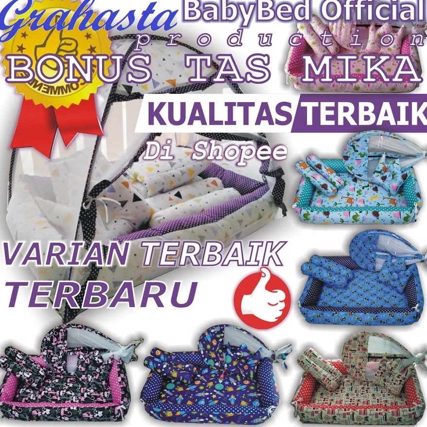 BEST-SELLER Kasur Bayi Kelambu dan-Bedcover Motif Archery x Polkadot-navy CBNK 029 PLUS NON FURING