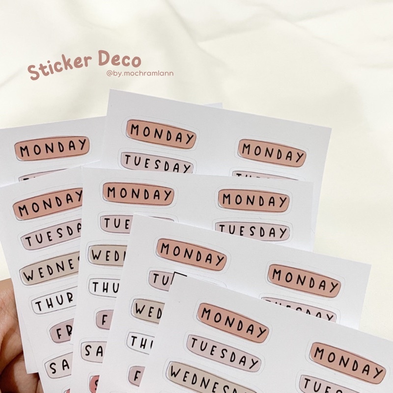 sticker deco - name of the day | sticker dekorasi scrapbook tinggal tempel | stiker penghias jurnal