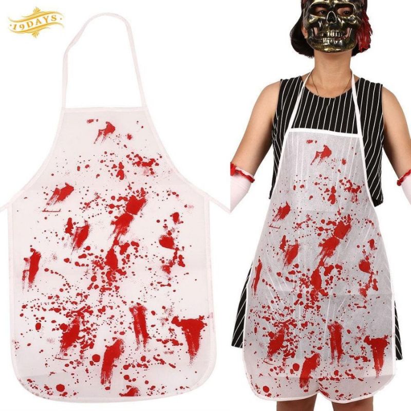 BLOODY APRON VELEMEK BERCAK DARAH BERDARAH HALLOWEEN PRANK COSPLAY COSTUM RUMAH HANTU PROPERTI BLAP