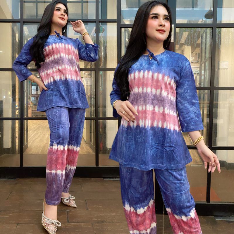 Setelan Wanita Panjang Kekinian Matt kaos katun Adem Serap Keringat Baju Tidur Babydoll Panjang Bali Terbaru Termurah