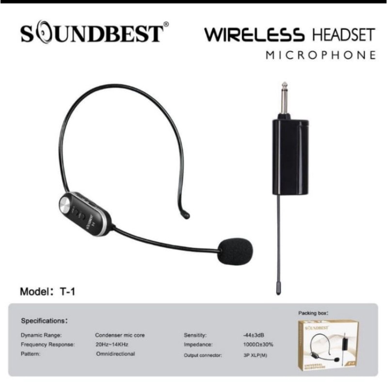 TERMURAH MIC WIRELESS BANDO/HEADSET SOUNDBEST  ORIGINAL BATERAI CHARGER