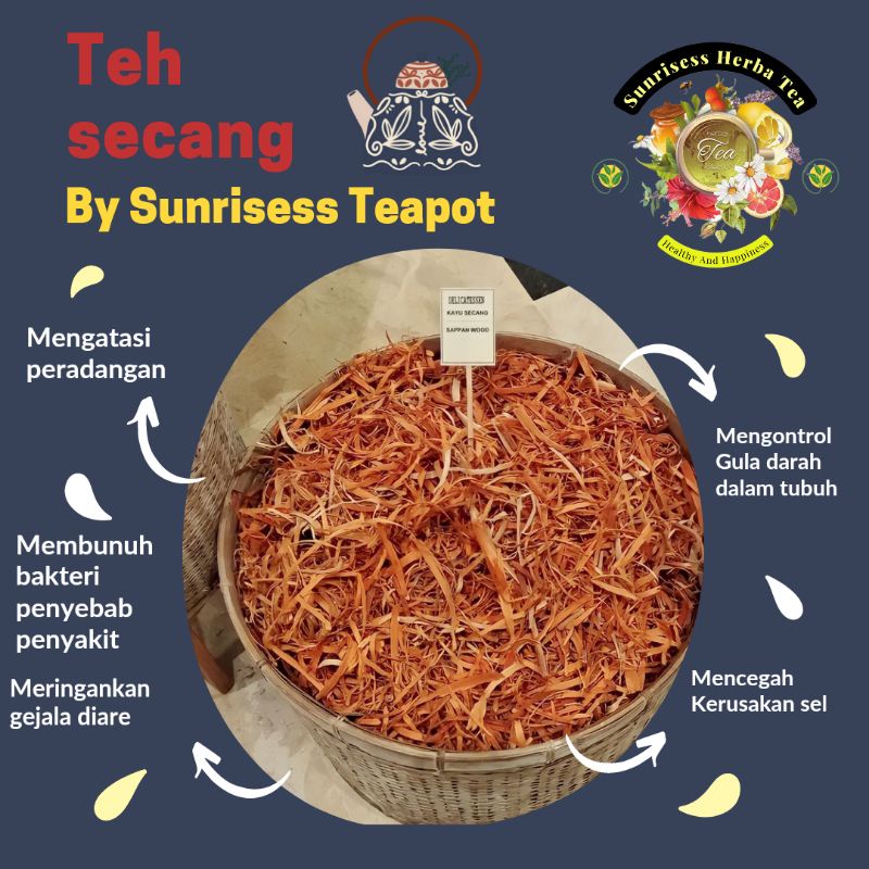 

Sunrisess Teapot - Sappan Wood Tea Blend - Teh secang - Wedang Jsr Secang - Mengatasi Peradangan - Mencegah Kerusakan Sel - Meringankan Gejala Diare - Rempah Rempah - Herbal kering - Minuman Tradisional - Sunrisess Teapot