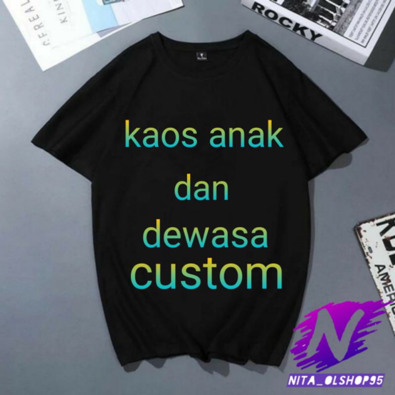 kaos anak dan dewasa custom bisa request gambar sakura rainbow stumble guys Roblox minicraft dan nama