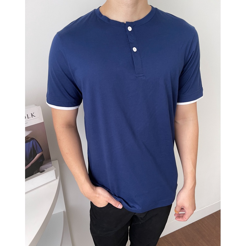 Kadaka MT-0153 Tshirt Pria Kaos Detail Kancing Variasi Sleeve Comfy