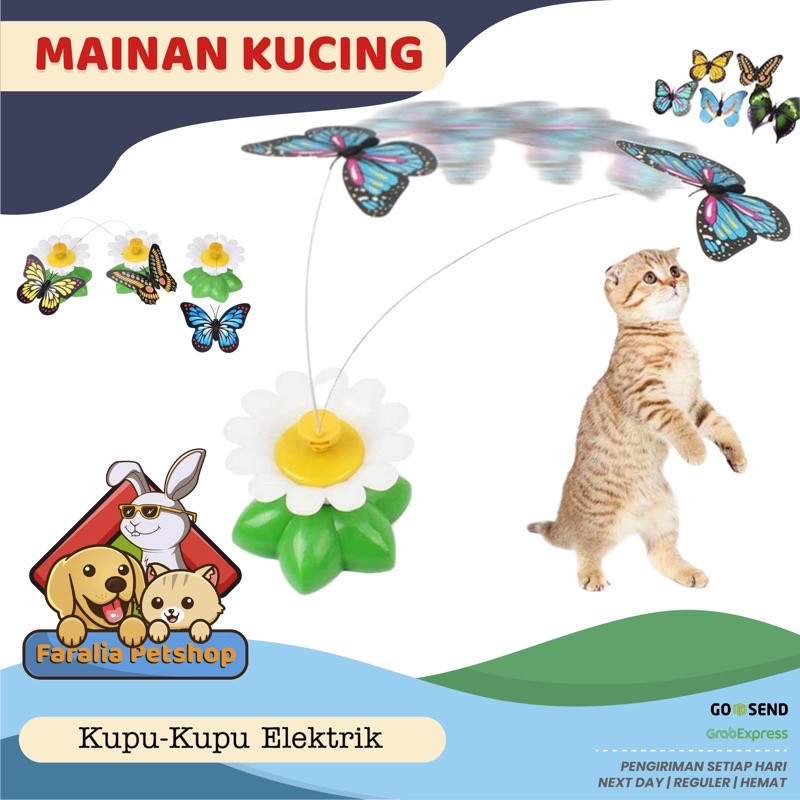 Mainan Kucing Kupu-Kupu Elektrik Electric Cat Toy Butterfly Teaser Burung Elektronik Bird Toys