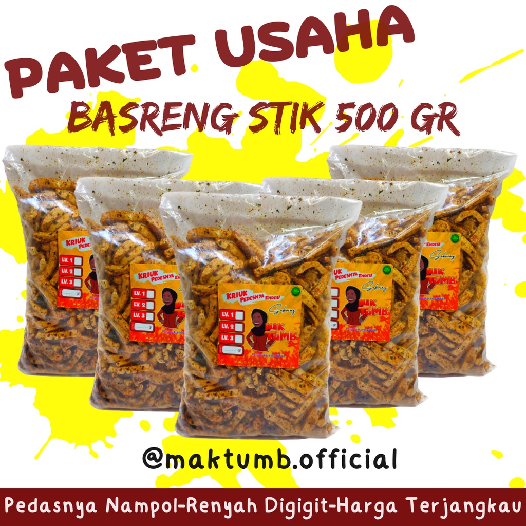 

PAKET USAHA RESELLER BASRENG SEBLAK KERINGKRIPIK KACA PEDAS DAUN JERUK KEMASAN 500 GRAM