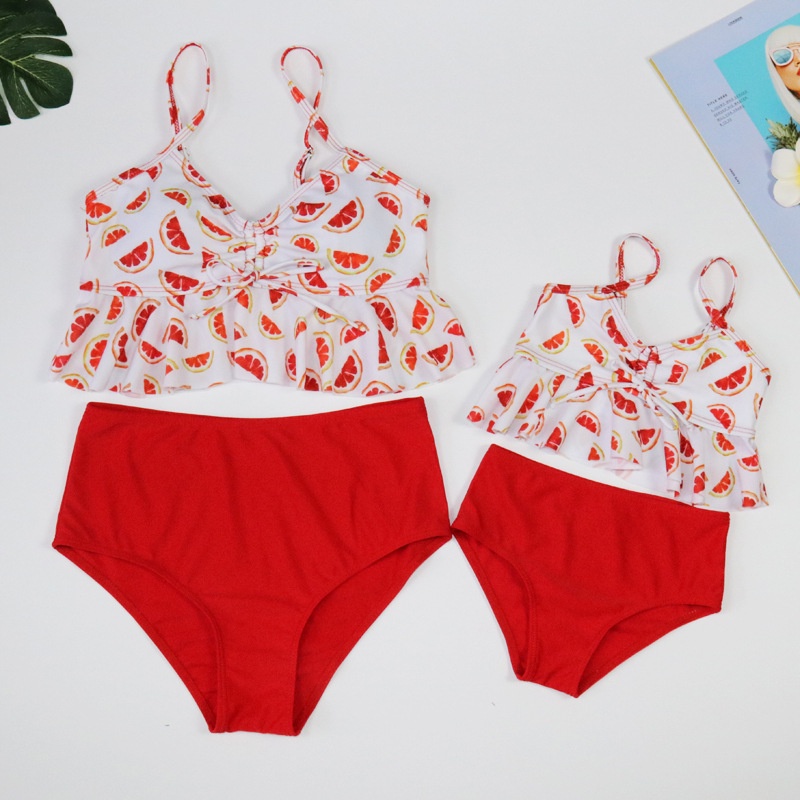 COUPLE baju renang anak ibu wanita swimsuit perepuan cewek set monkini