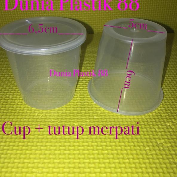 Produk Terbatas--isi25PC CUP + TUTUP 150ml MERPATI gelas plastik pp puding pudding jelly selai rujak