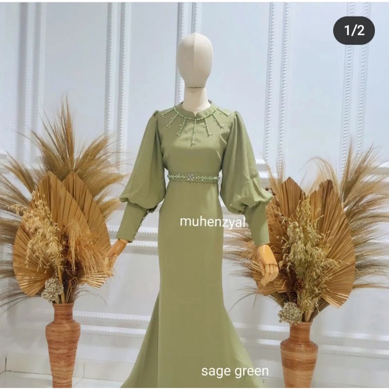gaury dress-baju duyung-gaun kondangan-lamaran-wisuda