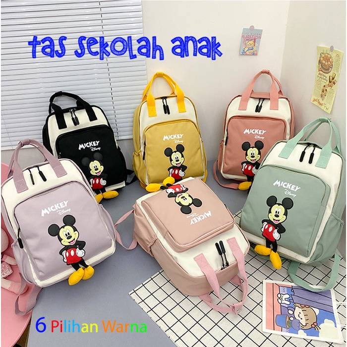 Tas Ransel Sekolah Anak Motif Kartun Mickey IMPORT