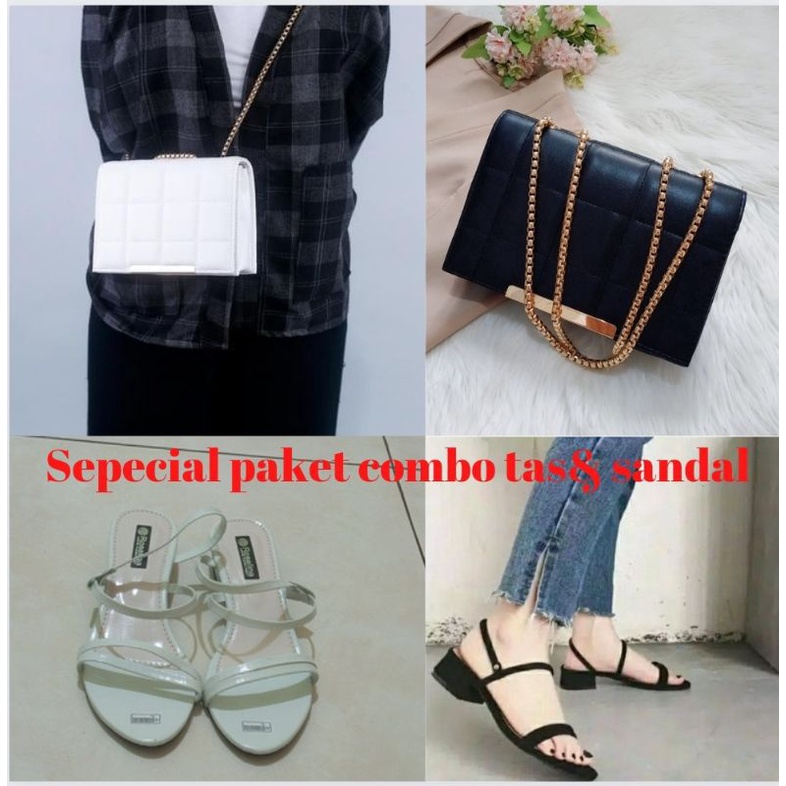 [[ free dus box]] paket tas dan sandal wanita terbaru