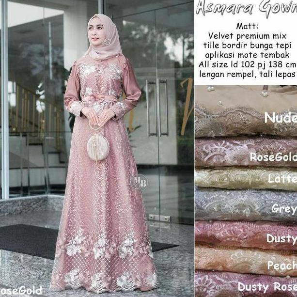 New Gamis Asmara Gown Gaun Pesta Mewah • NP.18Oc22ι