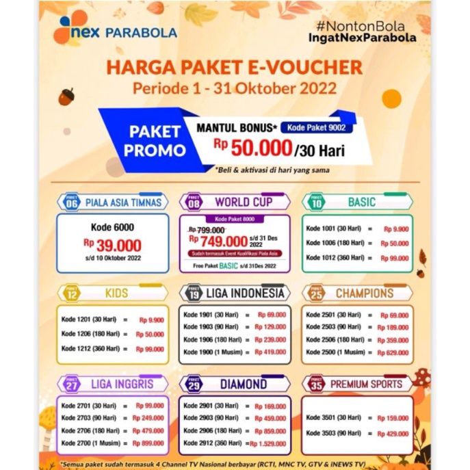 Paket Liga Indonesia Nex Parabola
