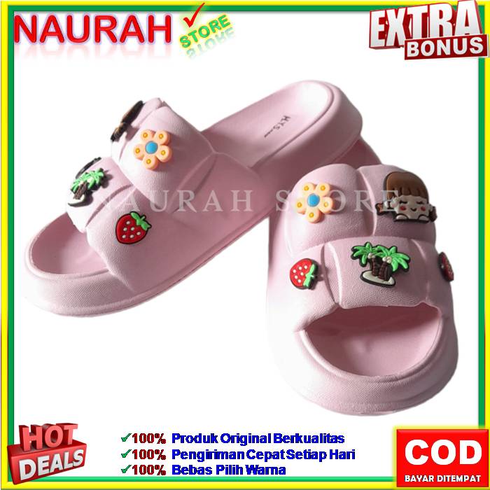 SANDAL SLOP WANITA HYS 8819 SENDAL SLIP ON FUJI VIRAL 100% ORIGINAL EVA RUBBER JELLY ANTI SLIP NYAMAN EMPUK RINGAN