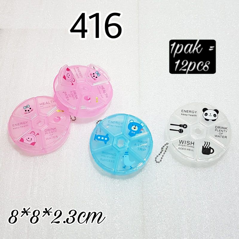 tempat pil obat bulat 416