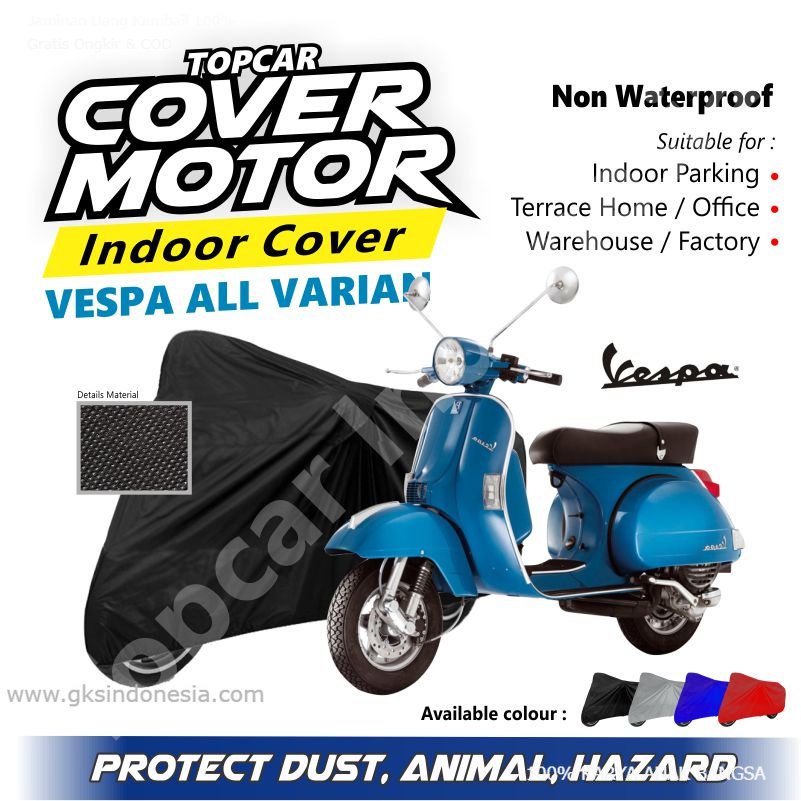 TOPCAR Cover Vespa All Varian Primera Sprint Penutup Pelindung Mantel Jas Motor Non Waterproof