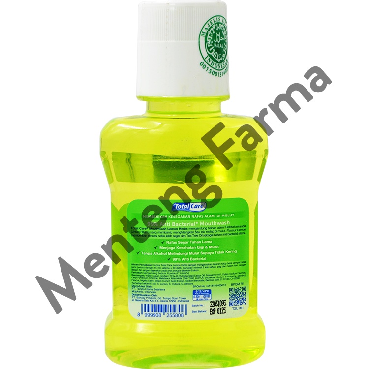 Total Care Mouthwash Lemon Herbs 100 mL - Obat Kumur Penghilang Bau Mulut