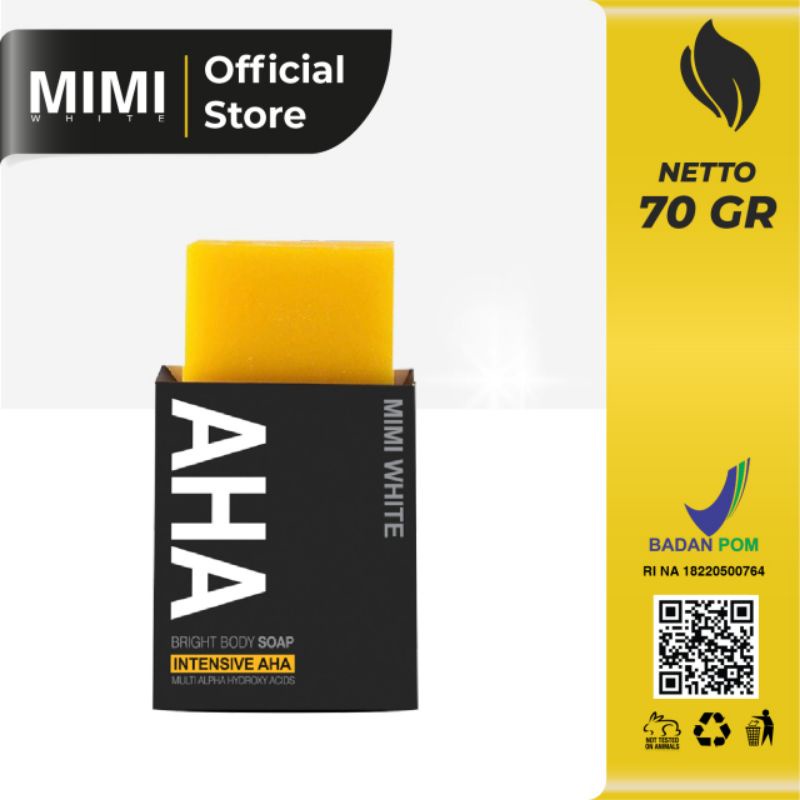 MIMI WHITE AHA BRIGHT BODY SOAP SABUN BPOM ORIGINAL