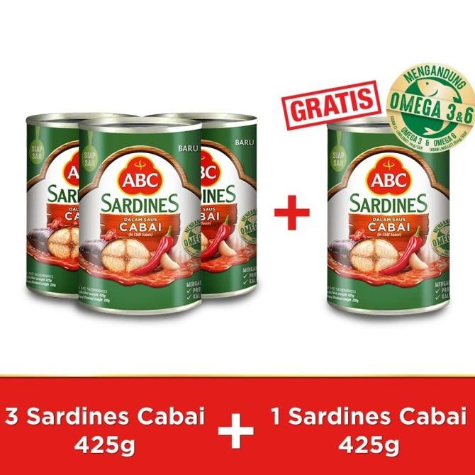 

ABC Sarden Saus Cabai 425 g - Buy 3 pcs Get 1 pcs Free