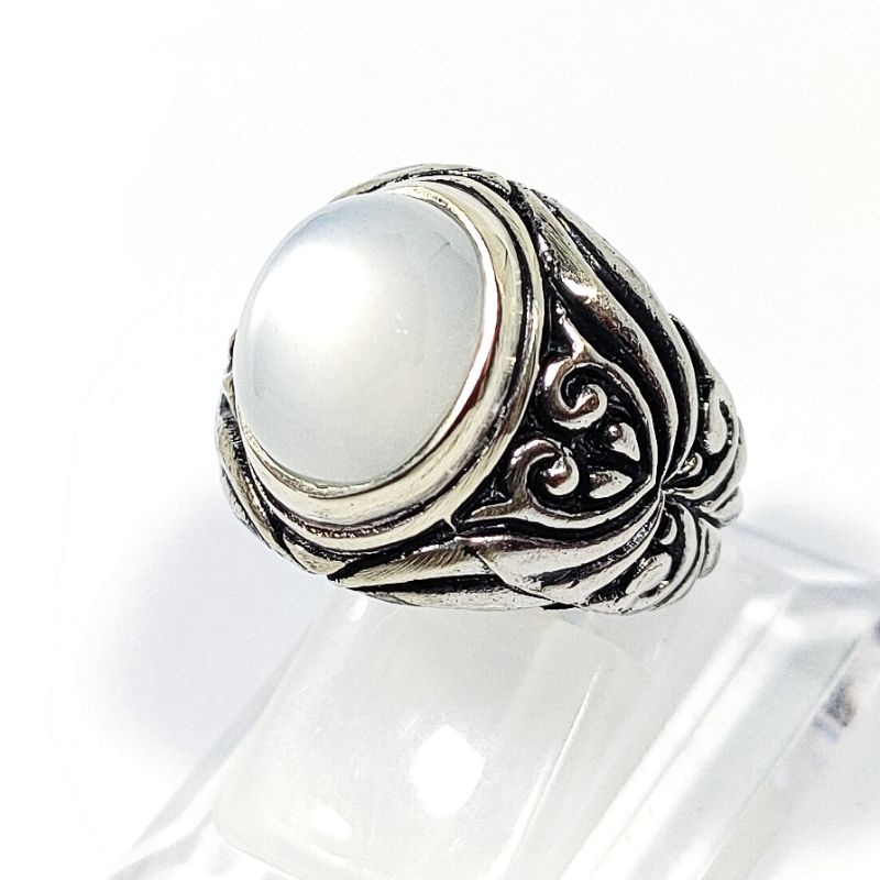 CINCIN BATU AKIK NATURAL MOONSTONE CEYLON CODE 02213