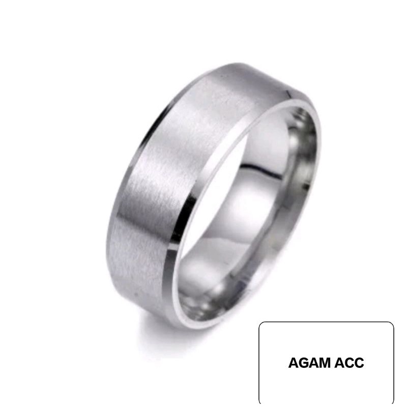 Cincin Titanium  Polos Pria dan Wanita Anti karat