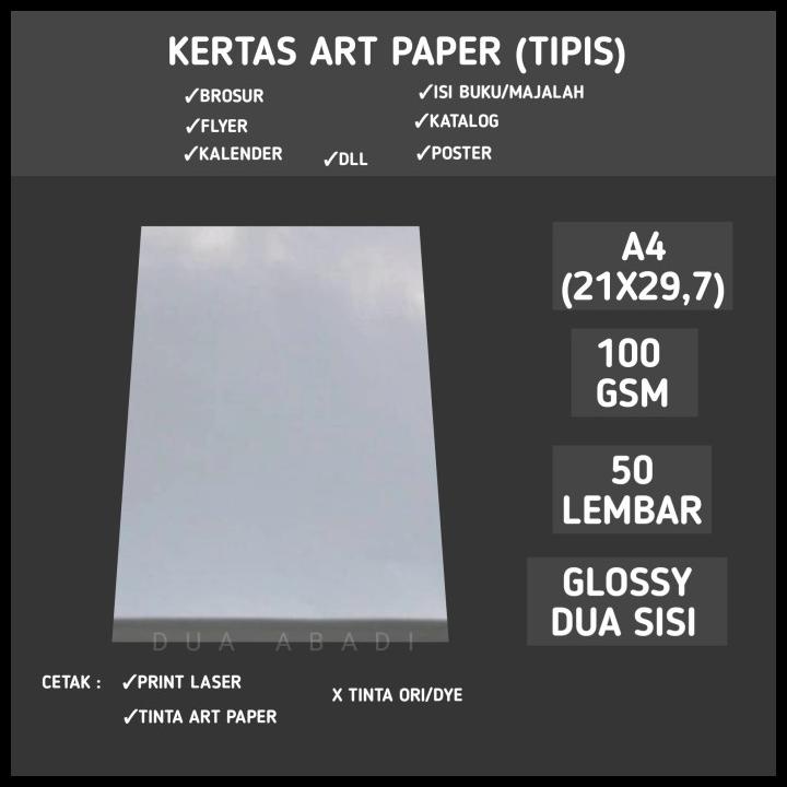 

Kertas Art Paper 100 Gsm A4 Isi 50 Lembar