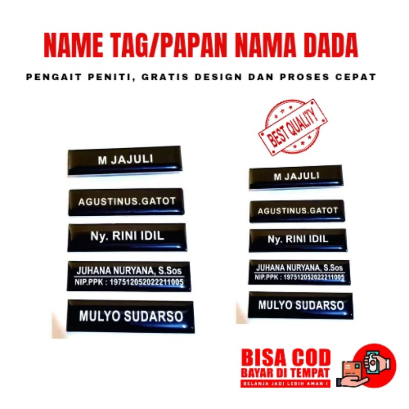 

NAMETAG/PAPAN NAMA DADA AKRILIK PENGAIT PENITI