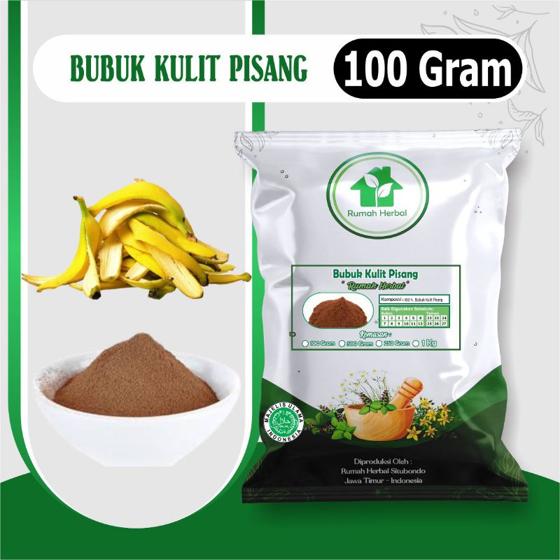 

Bubuk kulit pisang murni kemasan 100gram