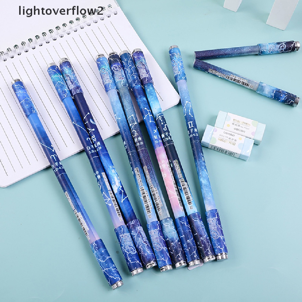 (lightoverflow2) 1pc Pulpen Gel Magnet Dengan Lampu Warna-Warni Untuk Pelajar