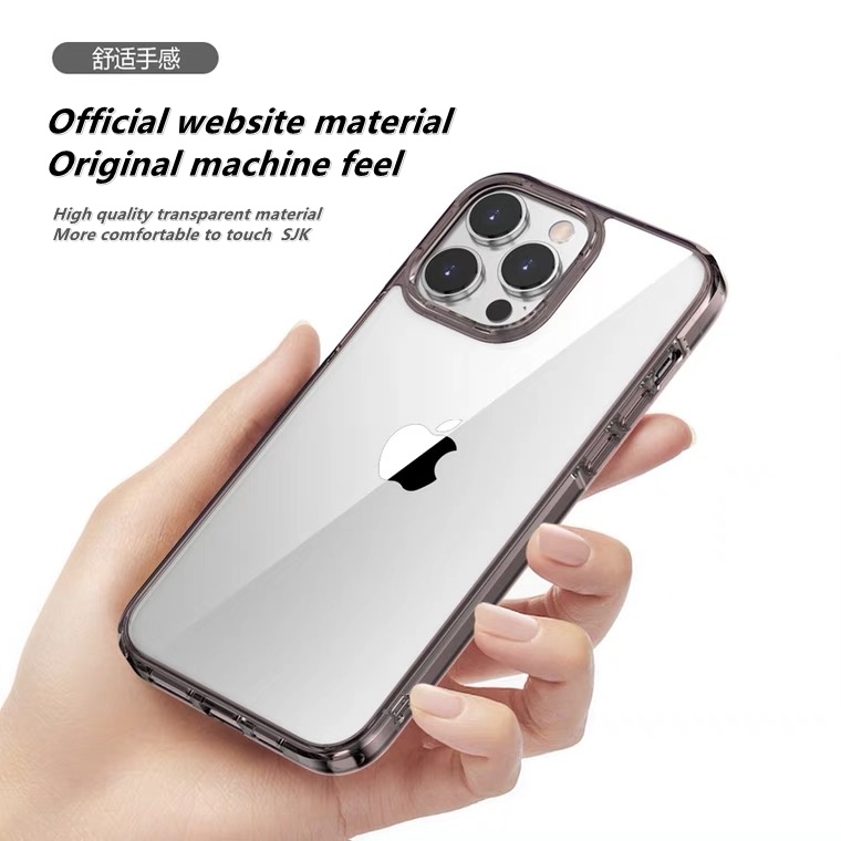 For iPhone 14 Official website Phone Case Fingerprint proof and fall proof iphone14pro Transparent  Hard Case Soft Edge 12 13 14 Pro Max Plus Silicone New Hard Protective Case