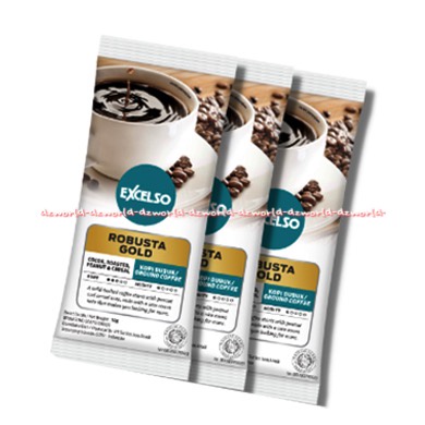 Excelso Robusta Gold 10sachet Kopi Bubuk Kopi Instan Ekselso Exselso Kemasan Box Kotak Excelso Robusta Ground Coffee