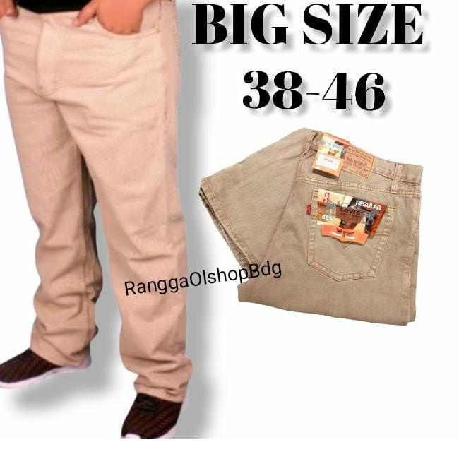 Recomended BIG SIZE CELANA JEANS PRIA REGULAR FIT JUMBO PUTIH 45 / JEANS PRIA JUMBO PUTIH 45