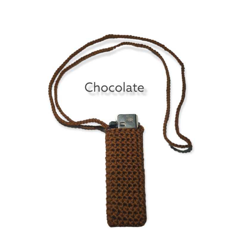 Kalung rajut tas rajut handmade gantungan kalung korek api tempat korek api rajut