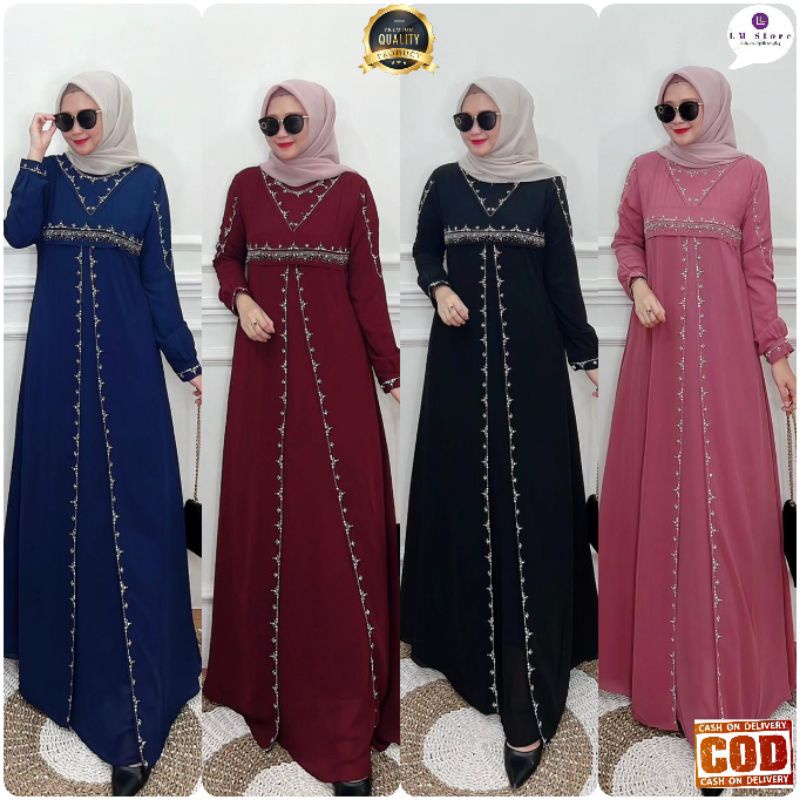 Gamis Mewah Cerruty Premium FW Fashion by Wadah Muslim Dress Kondangan Terbaru