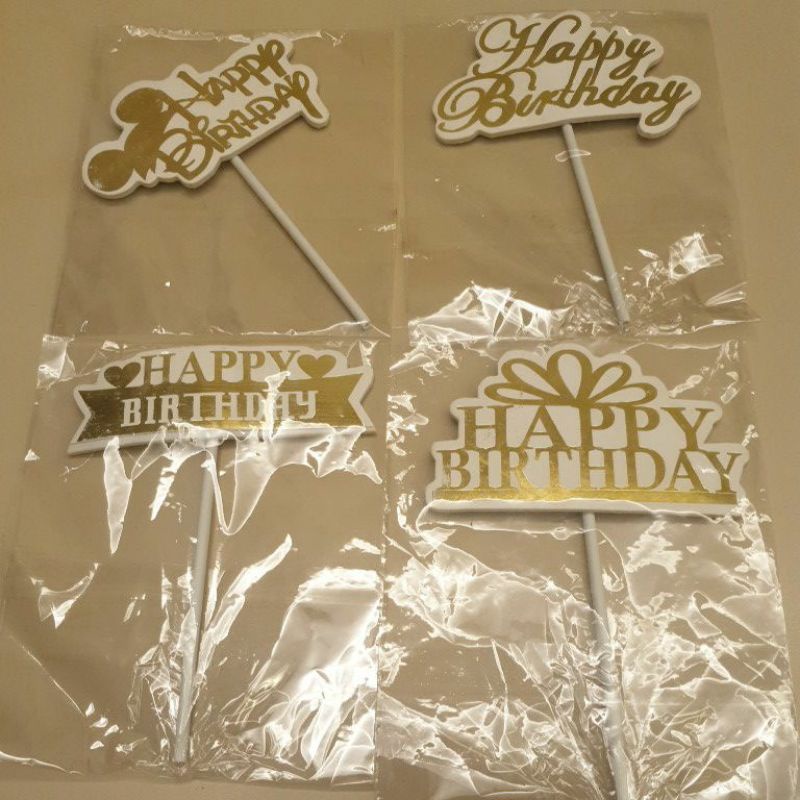 

topper happy birthday kertas / topper tancap hbd