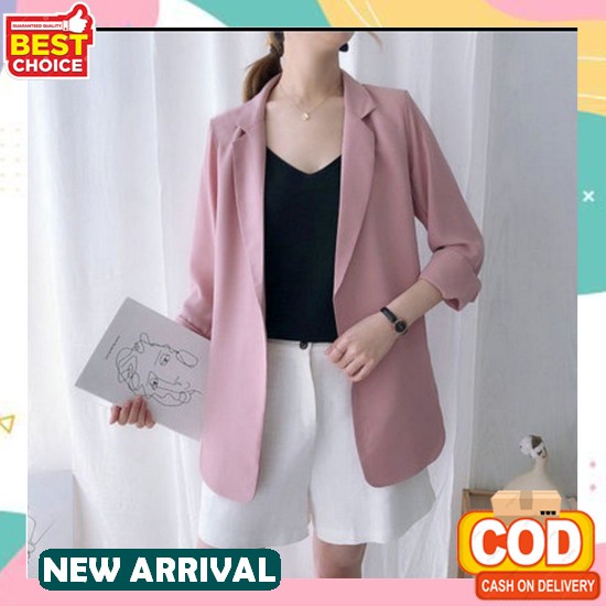 Blazer Pendek Korea - Blazer Import 100% - Premium Blazer Dweins - Retro Khaki Tweed Coat Import 100