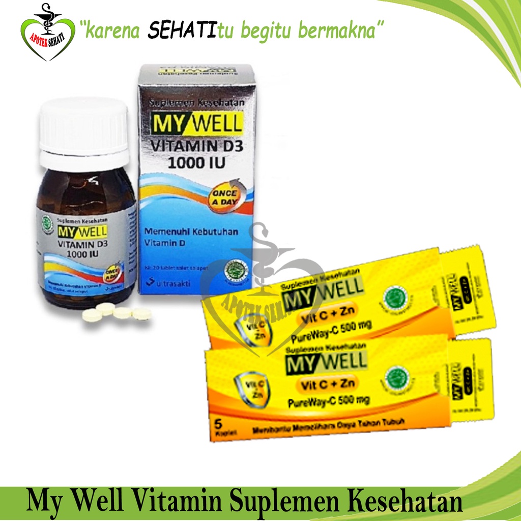 MY Well Vitamin D3 1000 Vitamin C Plus Zinc Membantu Memelihara Daya Tahan Tubuh