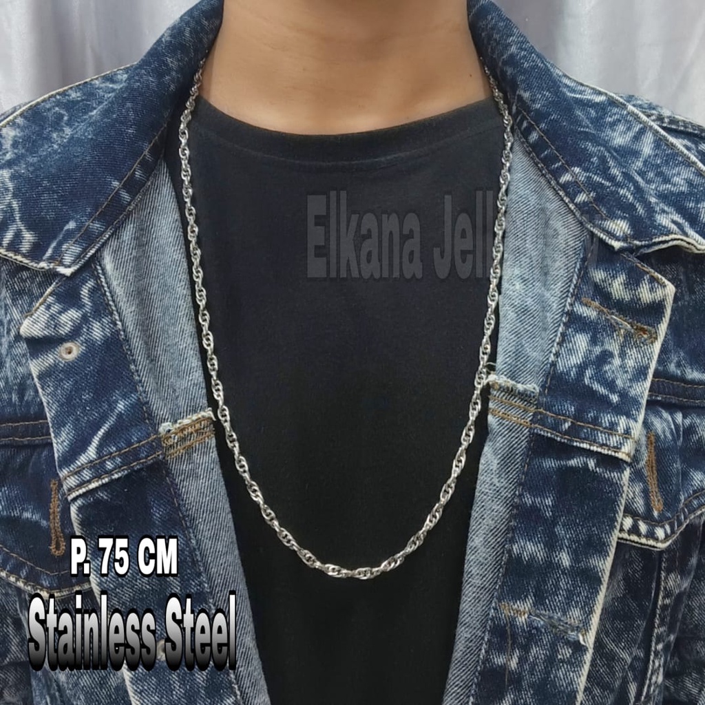 KALUNG COWO TAMBANG BERUKIR CLASSIC Perhiasan super berkelas fashion korea anti karat dan anti luntur