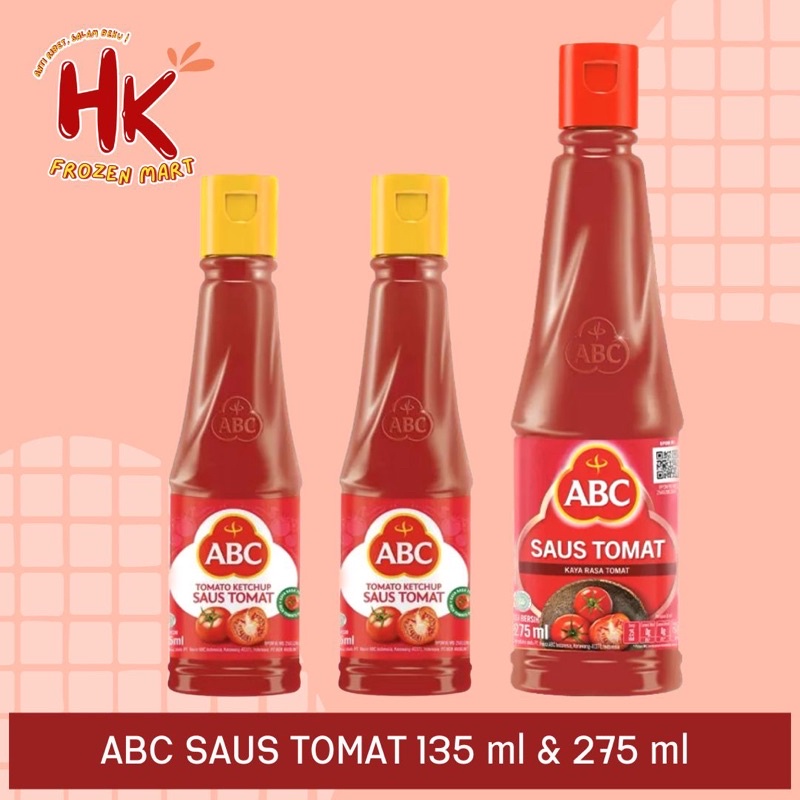 

ABC Saus Tomat botol 135ml & 275ml (tomato sauce saos delmonte) HK FROZEN MART