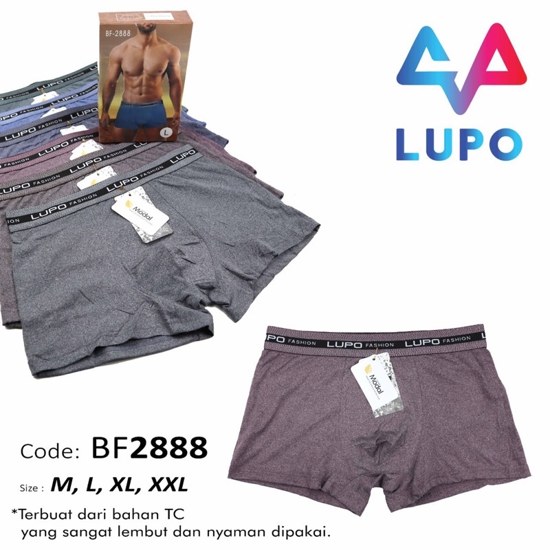 (3pcs) celana dalam pria LUPO BF 8855 2888 sport MODAL boxer termurah original