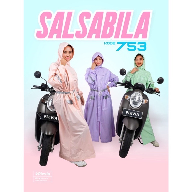 JAS HUJAN Jas hujan GAMIS SALSABILA plevia / Mantel Gamis Salsabila 753 / Mantel Cantik Ready Makass
