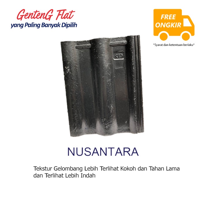 Genteng Atap Beton Gelombang tipe Nusantara Hitam Kokoh Berkualitas