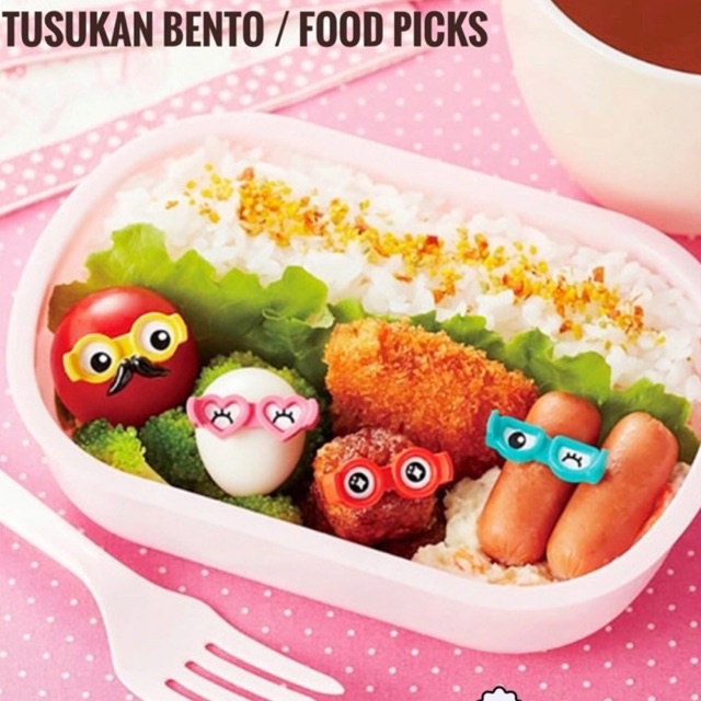 [DEASHOP] GARPU BUAH MODEL KACAMATA / DESSERT FORK EYE / GARPU ANAK / HIASAN BEKAL MAKAN ANAK / TUSUKAN BENTO BUAH / CHILDREN FRUIT FORK DECORATION DESSERT TOOTHPICKS