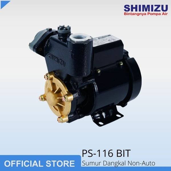 Shimizu PS-116 BIT  Pompa Air Non Auto 125 Watt-Pompa-Original-New Arrival-Garansi Resmi-Shimizu Pompa-Pompa Air-Shimizu