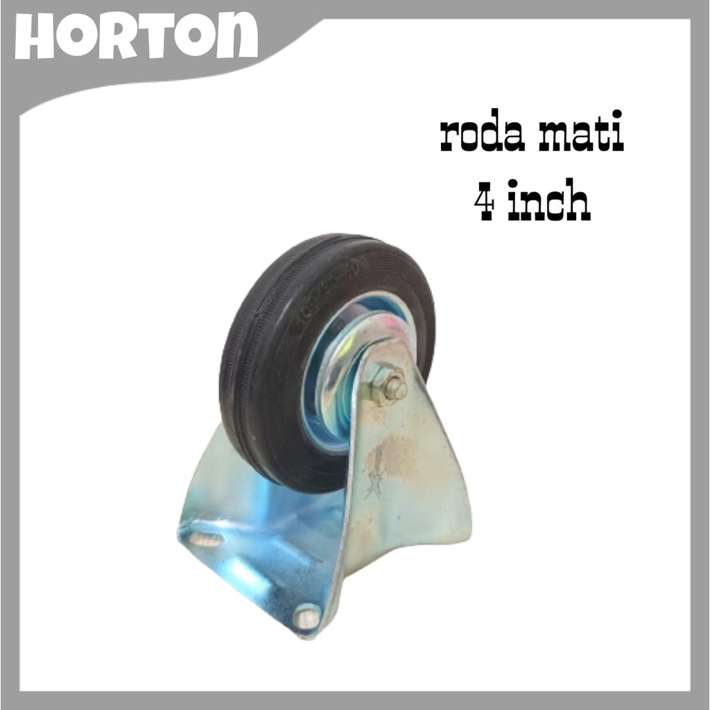 RODA TROLI 4 INCH MATI KARET - FIXED