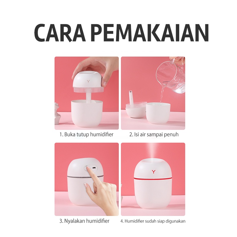 Portable Humidifier Diffuser Usb /Essential Oil Aromatherapy/ Usb Mini Air Purifier/Minyak Esensial Humidifier 220Ml